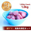 【ふるさと納税】【訳アリ】完熟冷凍苺 紅ほっぺ1.0kg / 化粧箱入【果実まるごとアイス】 | 食品 加工食品 人気 おすすめ 送料無料