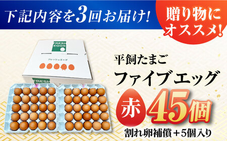 【3回定期便】【お得な箱入り】平飼たまご ファイブエッグ M～Lサイズ 50個 / 5EGG 卵 赤玉子 五島市 / 五島列島大石養鶏場[PFQ042]卵 鶏卵 たまご タマゴ 玉子 卵 鶏卵 たまご