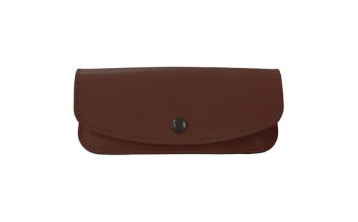 [20-13-6] イタリーレザー　総革　メガネケース(ブラウン)