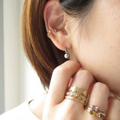 ふるさと納税 座間味村 kerama pearl × green sapphire earring 2 / K18 (片耳) |  | 03