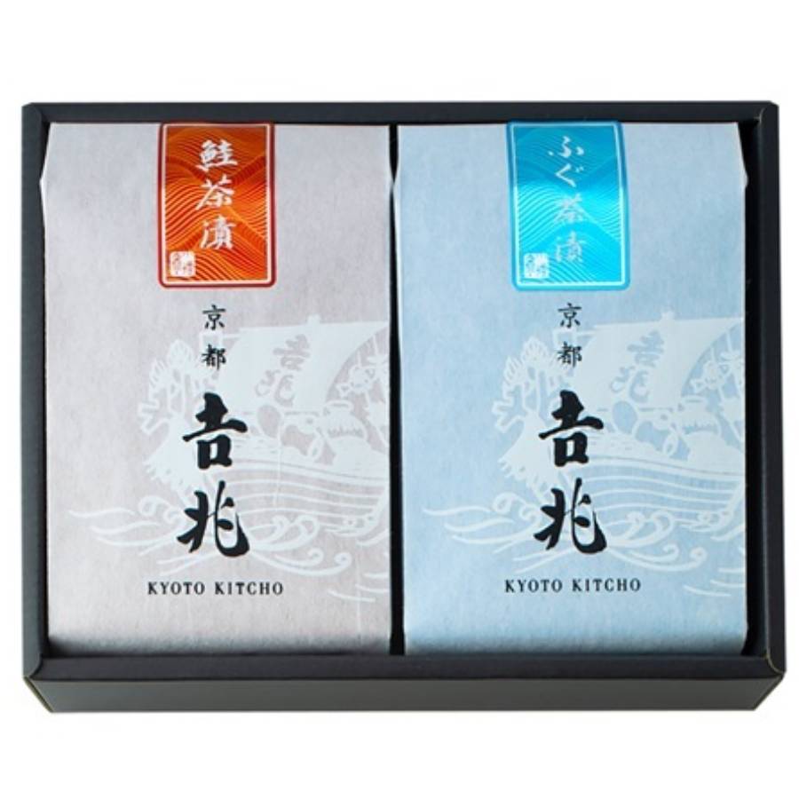 ＜京都吉兆＞「贅沢茶漬 ２種」（鮭・ふぐ）各2人前（計4人前）