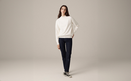 ニット アンユースレス モックネックスニット 服 洋服 ファッション 耐久性 上品 コーマ糸 無撚糸コットン 洗濯可能 墨田区 東京都 オフ/XL規