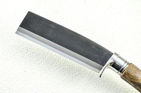 曲がり焚き火鉈 黒両刃【ステンツバ輪】 [柄角度/標準型]