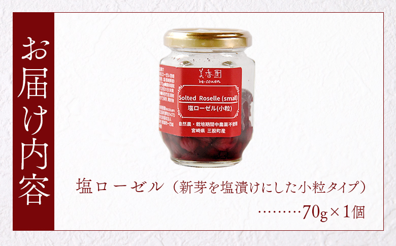 ＜塩ローゼル 【小粒】70g＞ 国産ハーブ【MI680-bi】【美香園】 【小粒】70g