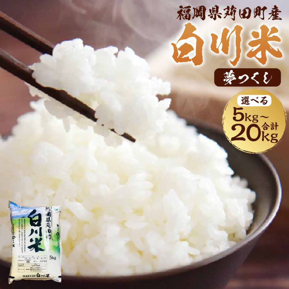 【ふるさと納税】【新米先行予約】お米農家が育てた 白川米 ( 夢つくし ) 5kg 10kg 15kg 20kg 令和7年産 白米 お米 こめ 米 ご飯 ごはん 常温 福岡県 苅田町 送料無料 【2025年10月下旬から順次発送予定】