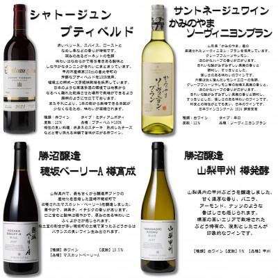 ふるさと納税 山梨県 山梨県産ワイン 品種別4本セット 001 |  | 01