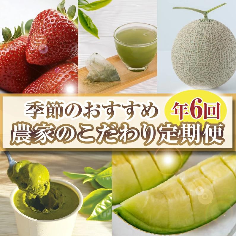 【6回定期便】 季節のおすすめ 農家のこだわり定期便 いちご メロン お茶 新茶