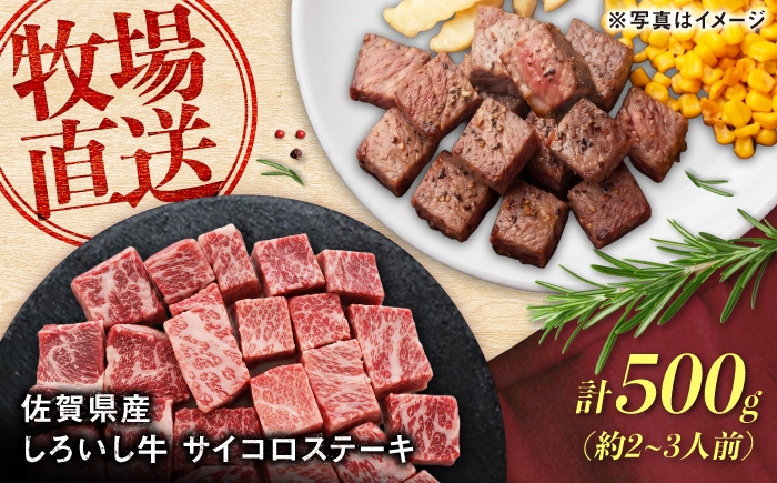 
                  佐賀県産 しろいし牛 サイコロステーキ 500g（約2-3人前） / 牧場直送 国産 牛肉 ステーキ サイコロ / 佐賀県 / 有限会社佐賀セントラル牧場 [41ASAA316]
                