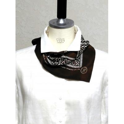 ふるさと納税 長浜市 浜ちりめんシルク100%の洗濯機でも洗えるシルクスカーフ(53×53)BROWN-クロス柄 |  | 01