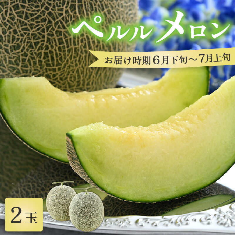 【ふるさと納税】【先行予約】ペルルメロン 2玉（約2kg以上×2玉）青肉品種 高級メロン！ ／ マスクメロン 大玉 果物 フルーツ ギフト 農家直送 ※2026年6月下旬以降順次発送