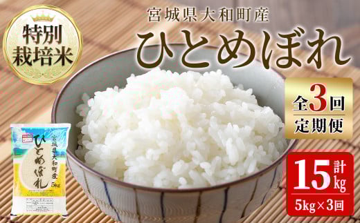 【令和7年産】＜3か月定期便＞特別栽培米 ひとめぼれ 5kg×3回(合計15kg) お米 おこめ 米 コメ 白米 ご飯 ごはん おにぎり お弁当 頒布会【農事組合法人若木の里】ta539