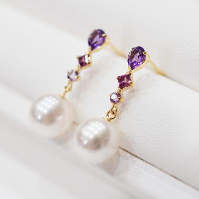 ふるさと納税 天草市 あこや真珠 天草 ピアス 半貴石 7.5-8mm ホワイトピンク 真珠 _S085-499 |  | 01