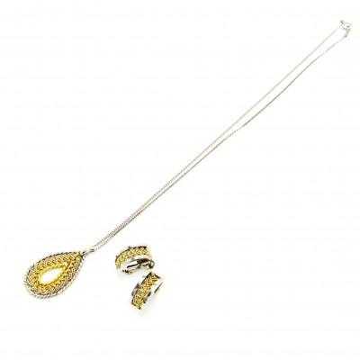 ふるさと納税 葛飾区 【葛飾ブランド認定の手編みジュエリー】PT900/K18手編みジュエリー2点セット |  | 03