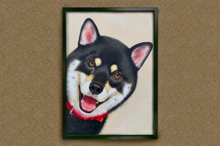 オーダーメイド ペットの似顔絵 チョークアート 絵画 壁掛け A3 トイレ 特大 インテリア オーダーメイドグッズ メモリアルグッズ 受注生産 プレゼント ギフト お祝い 誕生日 終活 思い出 犬 猫