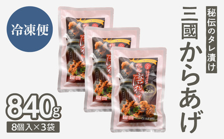 秘伝ダレ 絶品からあげ 国産 電子レンジ 840g (小分け3袋) レンジアップ 唐揚げ タレ漬け 味つけ おかず 冷凍食品 惣菜 三國からあげ 三国からあげ [A-6525]