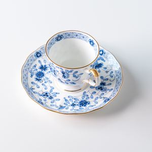 【三重ナルミ】 食器 ミラノ コーヒー 碗皿 ブルー 1客 [鳴海製陶] 食器