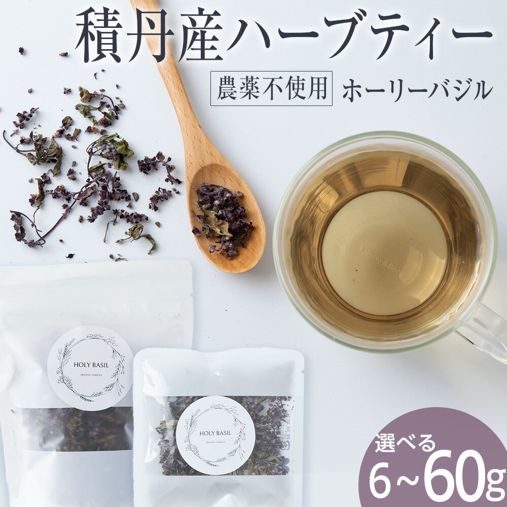 【ふるさと納税】ホーリーバジル（積丹産）ハーブティー 選べる6g～60g 1袋3g・20gハーブティー バジル ハーブ お茶 無農薬 メディカルハーブ 小分け 北海道ふるさと納税 積丹町 ふるさと納税 北海道 通販 ギフト 贈答品 贈り物