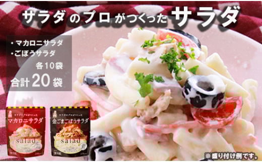 サラダのプロがつくった サラダ 2種類 セット 20袋 個包装 マカロニサラダ 金ごま ごぼうサラダ レトルト パウチ 小分け お弁当 ご飯 おかず サラダ 食べ切り サイズ ケンコーマヨネーズ