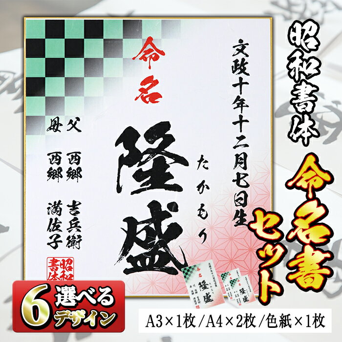 【ふるさと納税】《毎月数量限定》昭和書体＜闘龍＞セミオーダー命名書セット(A3×1枚、A4×2枚、色紙×1枚) 誕生祝 出生祝 成人祝 お宮参り ハーフバースデー 七五三【昭和書体】