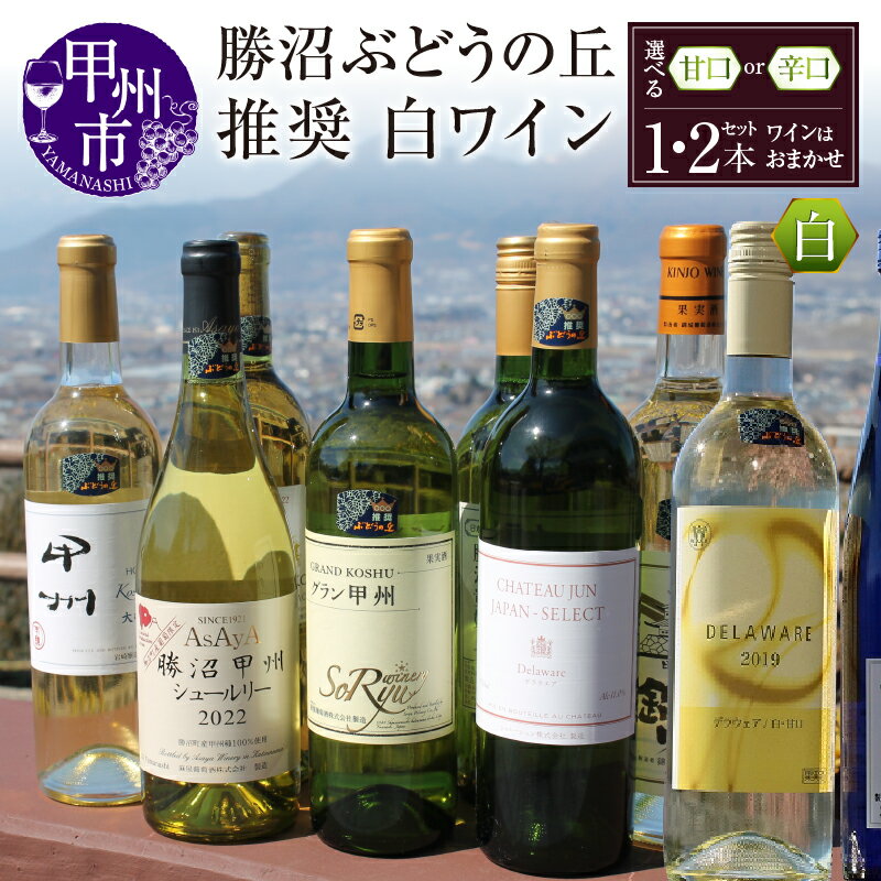 【ふるさと納税】 ワイン 勝沼ぶどうの丘 推奨 白ワイン 甘口 辛口 選べる組み合わせ 1本 2本 セット 勝沼 日本ワイン 甲州ワイン 飲み比べ おすすめ お楽しみ 母の日 父の日 記念日 ギフト 山梨県 甲州市