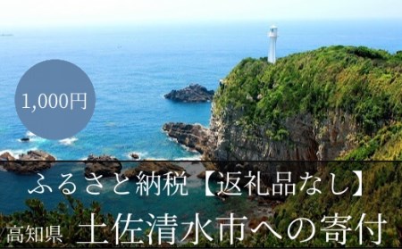 【返礼品なしの応援1】高知県土佐清水市 【R00001】