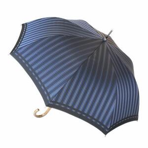 槙田商店【紳士長傘】Tie Stripe×Plain ブルー