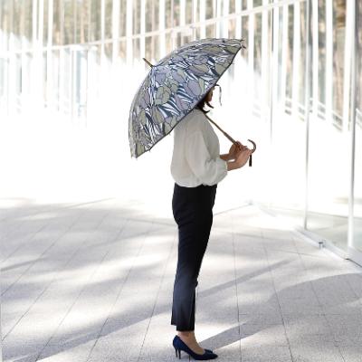 ふるさと納税 富士吉田市 舟久保織物の雨傘/長傘 ほぐし織 チューリップ/カーキ カーボンファイバー レディース 日本製 |  | 02