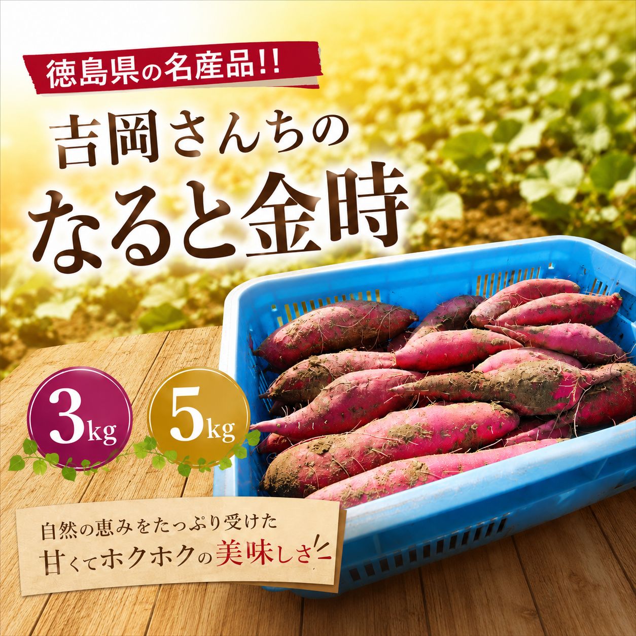 【ふるさと納税】 さつまいも なると金時 3kg～5kg 鳴門金時 サツマイモ さつま芋 イモ いも 芋 生芋 甘藷 焼き芋 やきいも スイートポテト 野菜 おやつ 産地直送 贈答用 徳島県 吉岡ファーム
