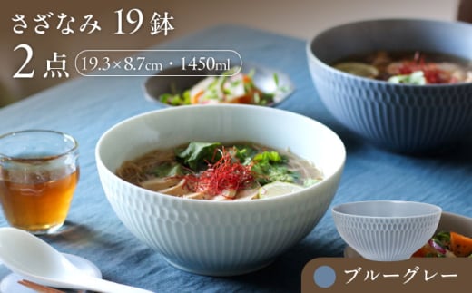 【美濃焼】 さざなみ 19鉢 ブルーグレー 2枚セット 瑞浪市 / JS企画 皿 お皿 プレート 食器 [AZAZ075]