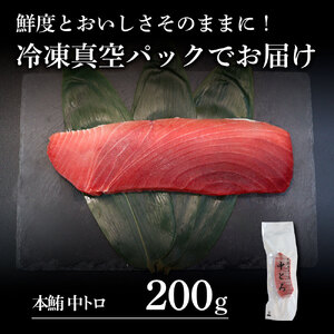 本鮪 中トロ200g トロ マグロ まぐろ 本まぐろ 刺身 刺し身 魚 海鮮 冷凍 美味しい おいしい 故郷納税 ふるさとのうぜい 返礼品 高知県 高知