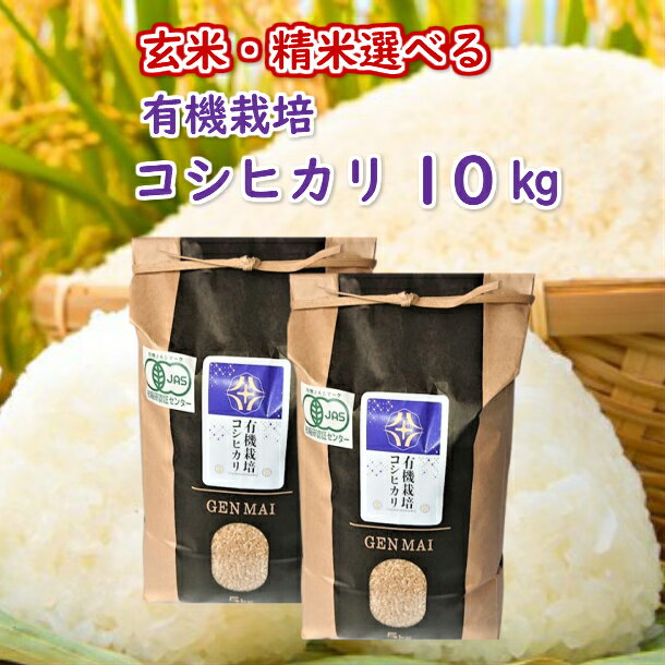 【ふるさと納税】《 新米先行予約 》令和7年産 新米 有機栽培 コシヒカリ 10kg (5kg×2) 選べる 玄米 精米 お米 ご飯 米 岩手県 一関市