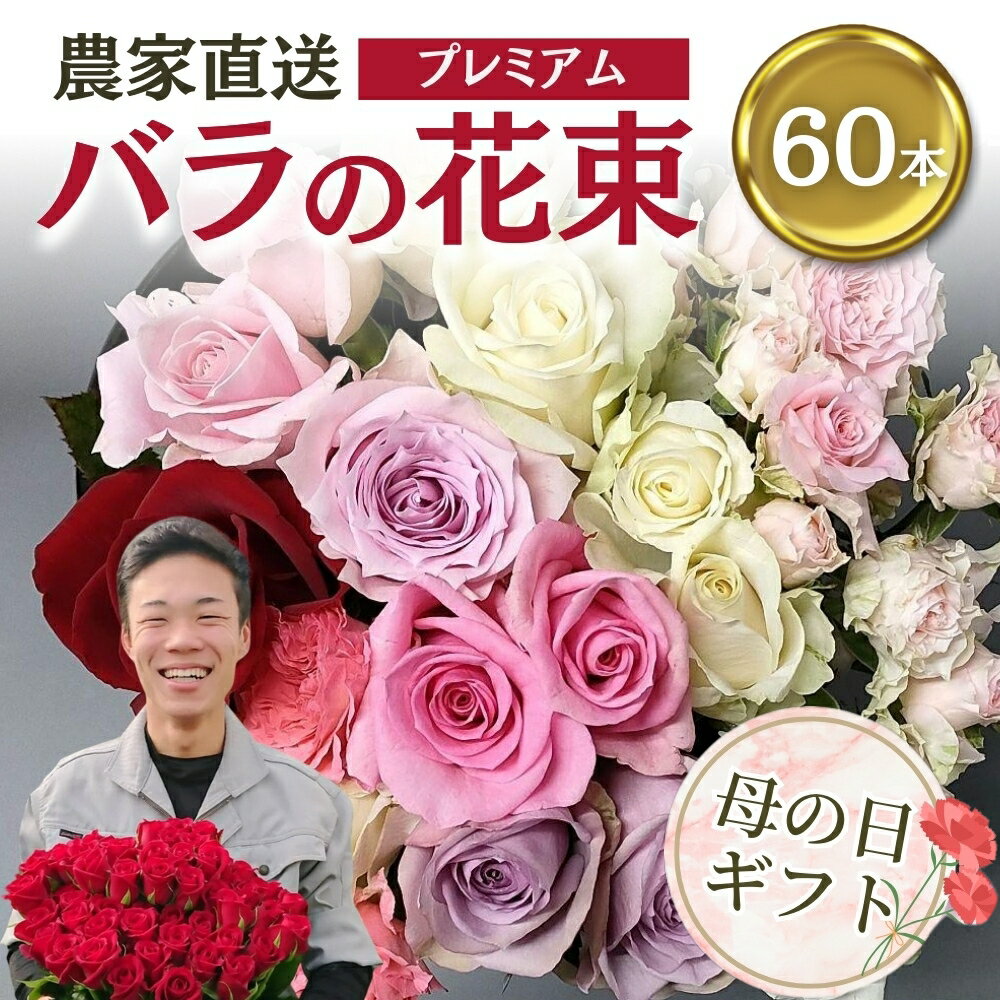 【ふるさと納税】【母の日までにお届け】バラ 花束 プレミアム 60 本 花 お届け チャーミングローズ 薔薇 ローズ 生花 ミックス 誕生日 フラワー 雑貨 インテリア 産地直送 人気 母の日 父の日 母 バラ ばら ありがとう 花 花束 ブーケ