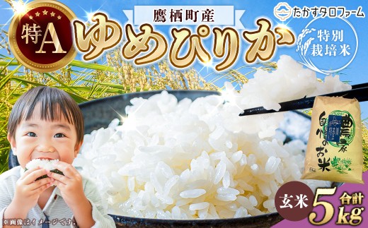【令和7年産】 ゆめぴりか （ 玄米 ） 5kg 北海道 鷹栖町 たかすタロファーム 米 コメ こめ ご飯 お米