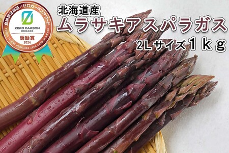 ＜2026年4月上旬より順次発送＞ 北海道産 春採り ムラサキ アスパラガス 1kg 2Lサイズ ＜予約受付＞