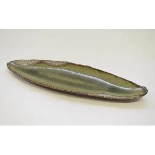 銀彩オーバル皿 和食器 長皿 平皿 陶芸品《受注制作》作品 インテリア オブジェ 皿 楕円皿 長皿 和食器 おすすめ おしゃれ スタイリッシュ モダン プレート 陶芸 手作り 陶器 陶芸作家