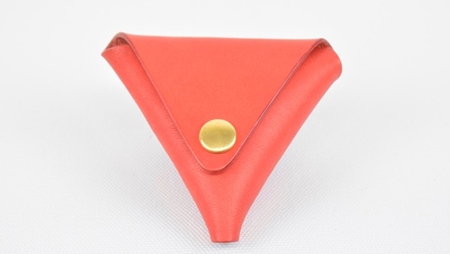【minca】 栃木レザーの三角コインケース小 小銭入れ コンパクト 小さめ/Coin purse 01/レッド　469【雑貨 ファッション 人気 おすすめ 】