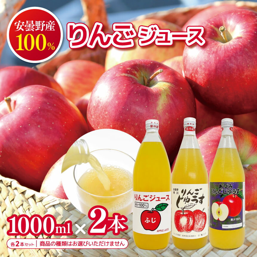 【ふるさと納税】信州安曇野 りんごジュース　(1000ml × 2本)│信州 松本市 りんご リンゴ 林檎 ジュース 100％ りんごジュース