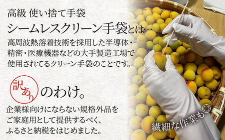 【訳あり】シームレスクリーン手袋 10双【Lサイズ】/ 作業用 規格外 高機能素材 使い捨て 料理 ガーデニング 防災 車 清掃 高級 日本製 国産