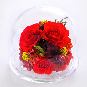 ガラスドームL 花 お花 プリザーブドフラワー ギフト プレゼント お祝い 誕生日 お供え アレンジ インテリア 東京都 墨田区 ピンク×パープル