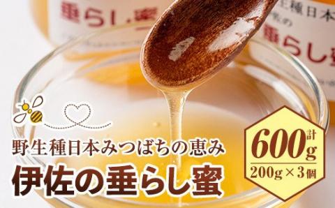 C0-05 ＜数量限定＞伊佐の垂らし蜜(600g・200g×3個) 野生種日本ミツバチが集めた貴重な蜂蜜！ゆず畑に囲まれた地域で採れた爽やかな味わいのハチミツ 国産 はちみつ 百花蜜 野生種 日本ミツバチ 蜂蜜 ハチミツ ハニー 【ゆず香房】