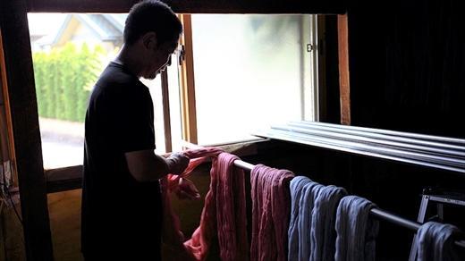 郡内織物「富士桜工房」シルクネクタイ 麻の葉 白緑