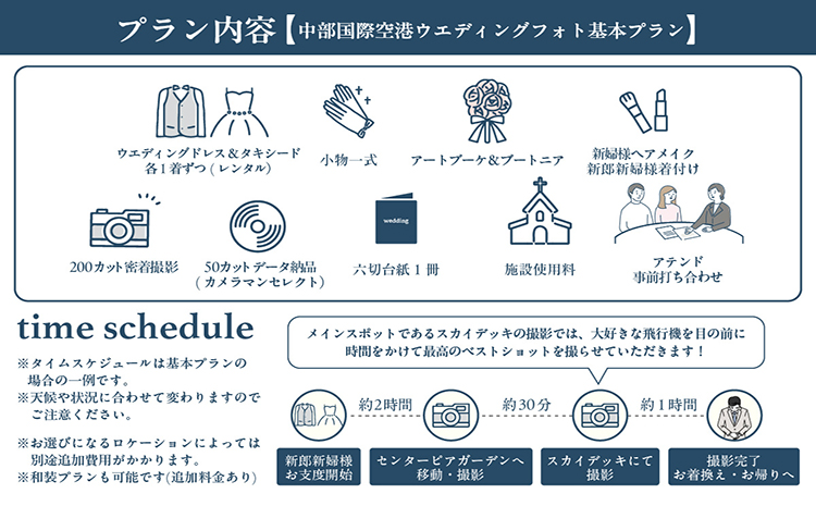 中部国際空港ウエディングフォト 基本プラン