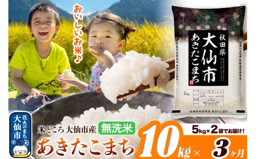 米《定期便3ヶ月》あきたこまち【無洗米】米どころ秋田県大仙市産 あきたこまち 10kg（5kg×2袋） [米 お米 こめ 無洗米 精米 あきたこまち ブランド米 通算23回 特A 小分け ご飯 ごはん 米どころ 秋田県産 大仙市]