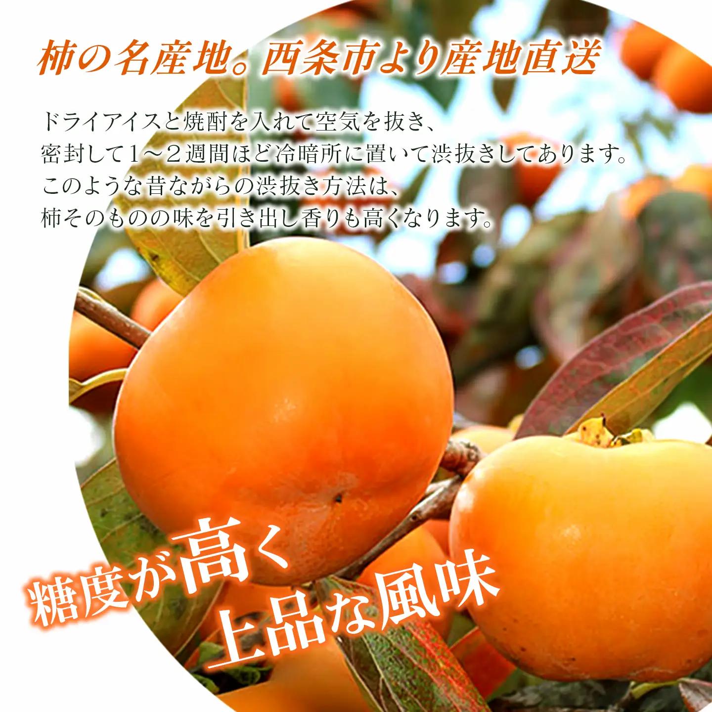 【12月発送】愛媛県西条産「横野柿」渋抜き柿 特撰4Lサイズ×9玉