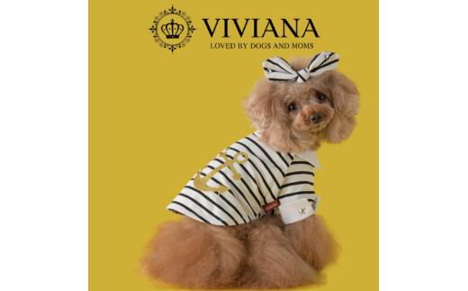 ドッグウェア「VIVIANA」ボーダーポロシャツ（White）