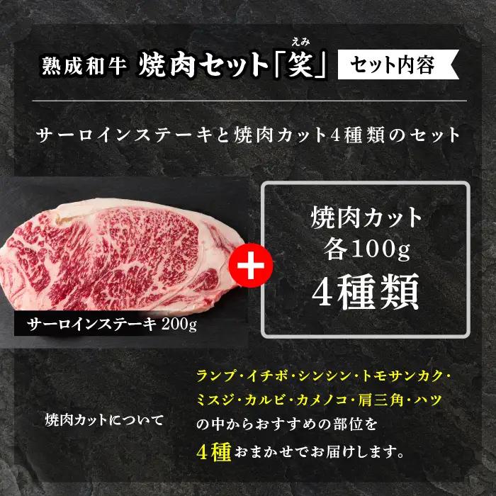 黒毛和牛 焼肉セット 笑 (えみ)  熟成和牛｜牛肉 小分け 【有限会社エム牧場】