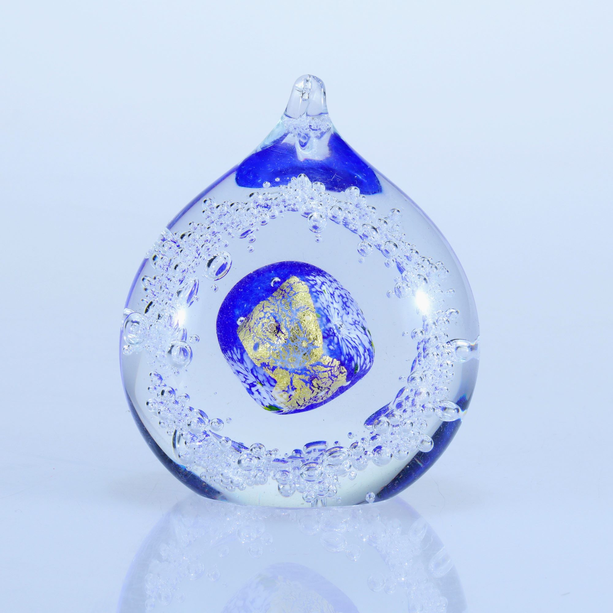 【ふるさと納税】オブジェ 金彩「しずく」【選べるカラー： コバルトブルー／グリーン／ピンク】グラスアート　ガラス工芸