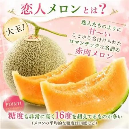 【熊本県産】甘い!赤肉 稀少な上田農園の「恋人メロン」 1.4kg以上(1玉)_高級 フルーツ 贈答 ギフト_【1680907】