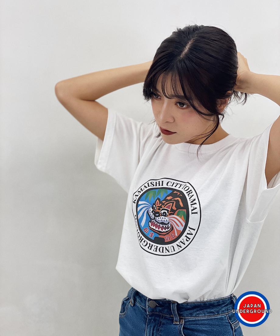 
fc-53-003　釜石市 マンホールＴシャツ（白：Ｍサイズ）
