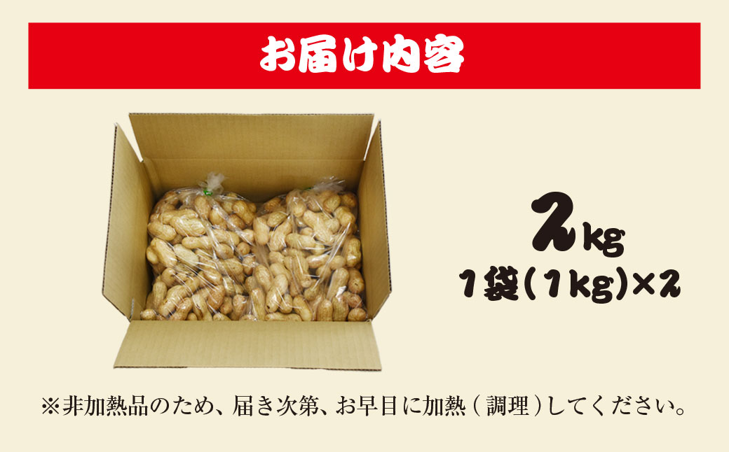 ★先行予約★【2025年9月上旬より順次発送！】とれたて新鮮! 生落花生 おおまさり 2kg 殻付き／らっかせい 落花生 生落花 掘り取り 手もぎ 新鮮 おやつ おつまみ お料理 ゆで落花生 ピーナッ